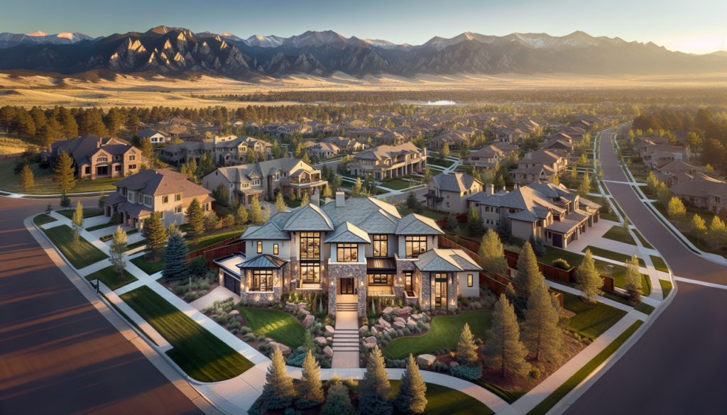 Modern new construction luxury home in Greenwood Village Colorado with Rocky Mountain views
