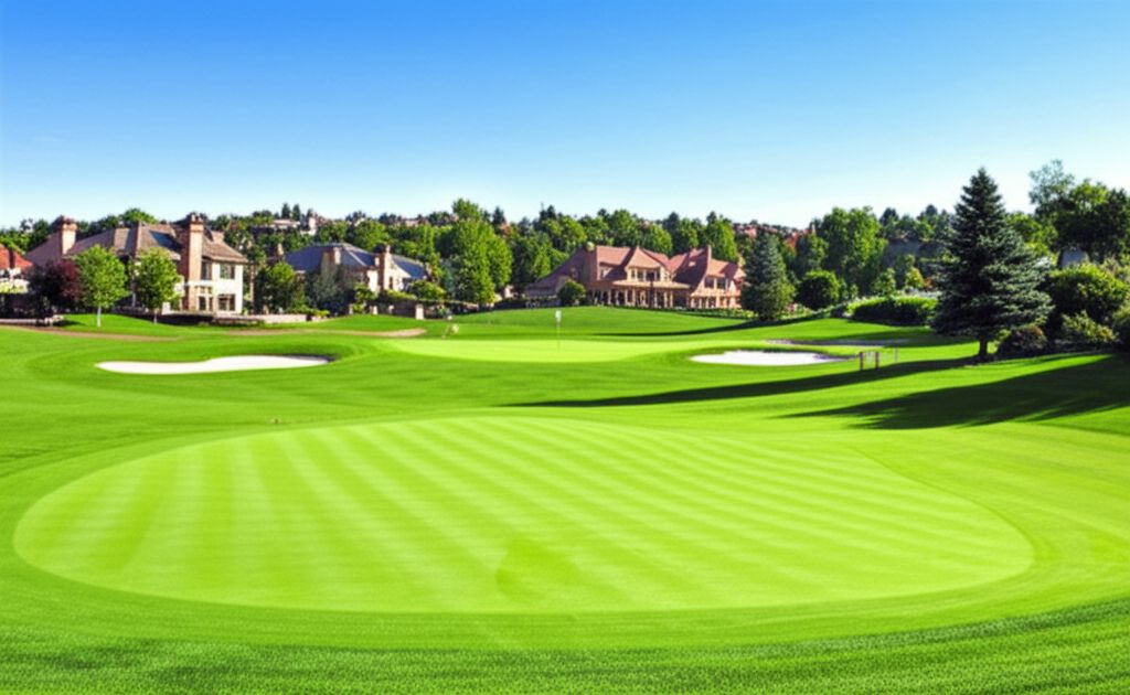 Cherry Hills Country Club golf course with luxury mansions and estates in Cherry Hills Village Colorado