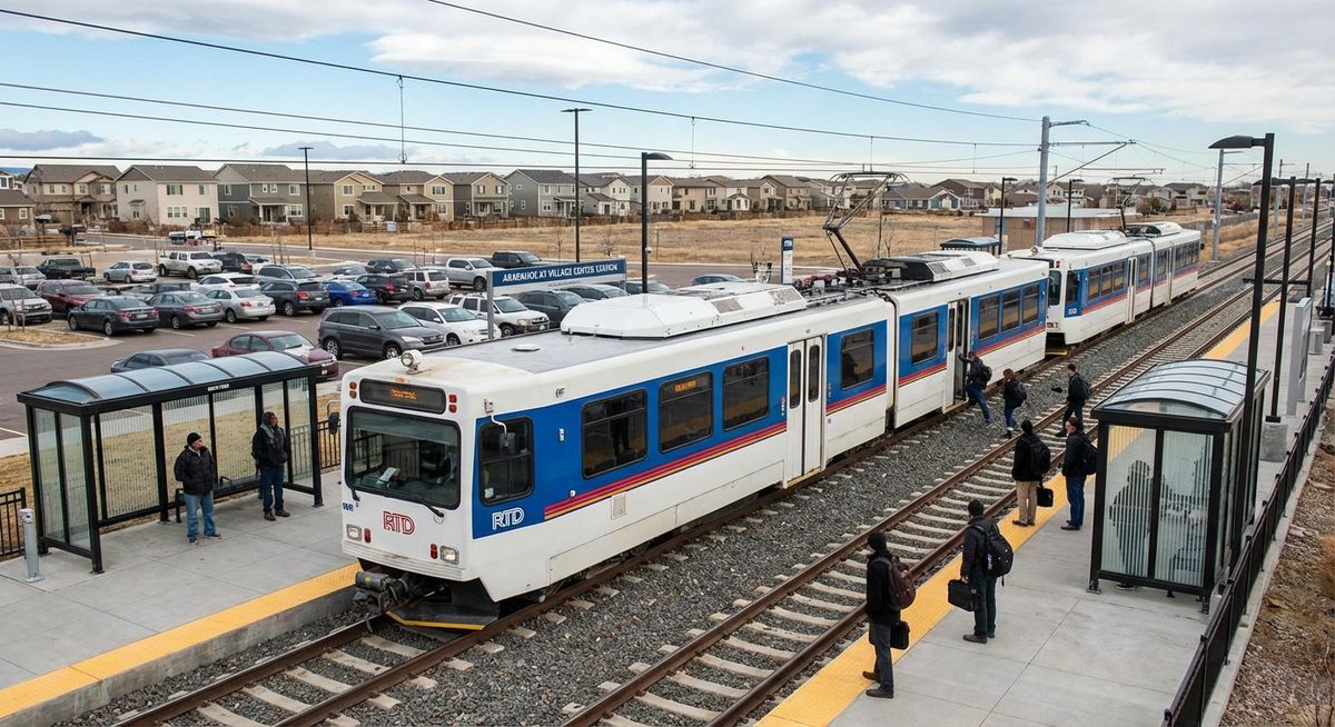 Denver light rail serving South Denver neighborhoods