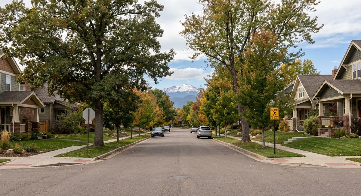 Suburban street in South Denver