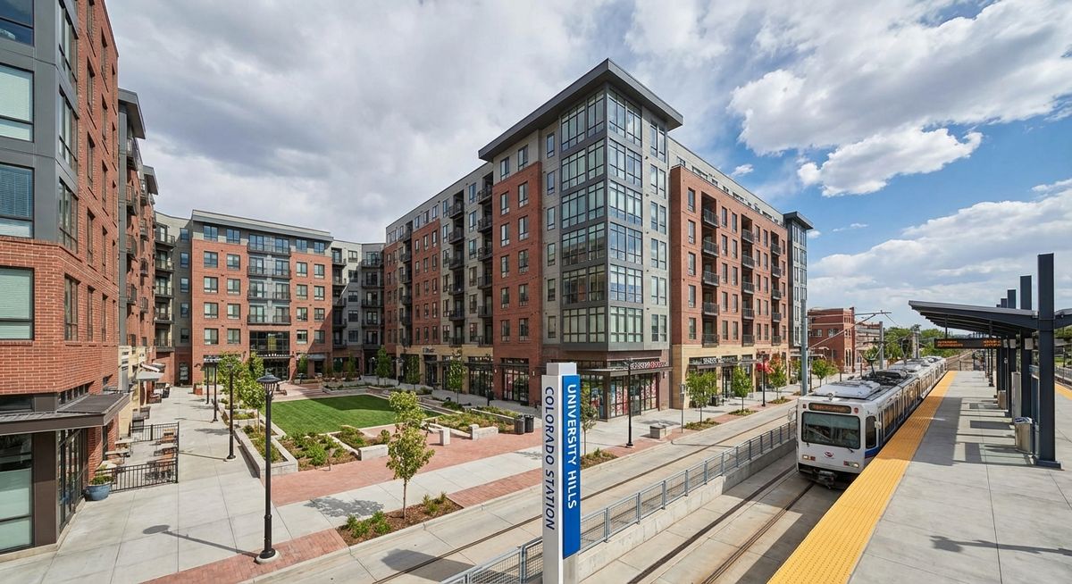 Light rail near University Hills Denver