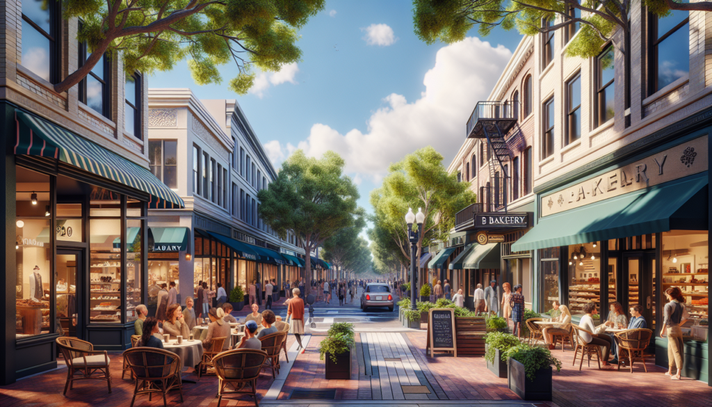 South Gaylord Street in Washington Park Denver with independent shops and restaurants on a sunny afternoon