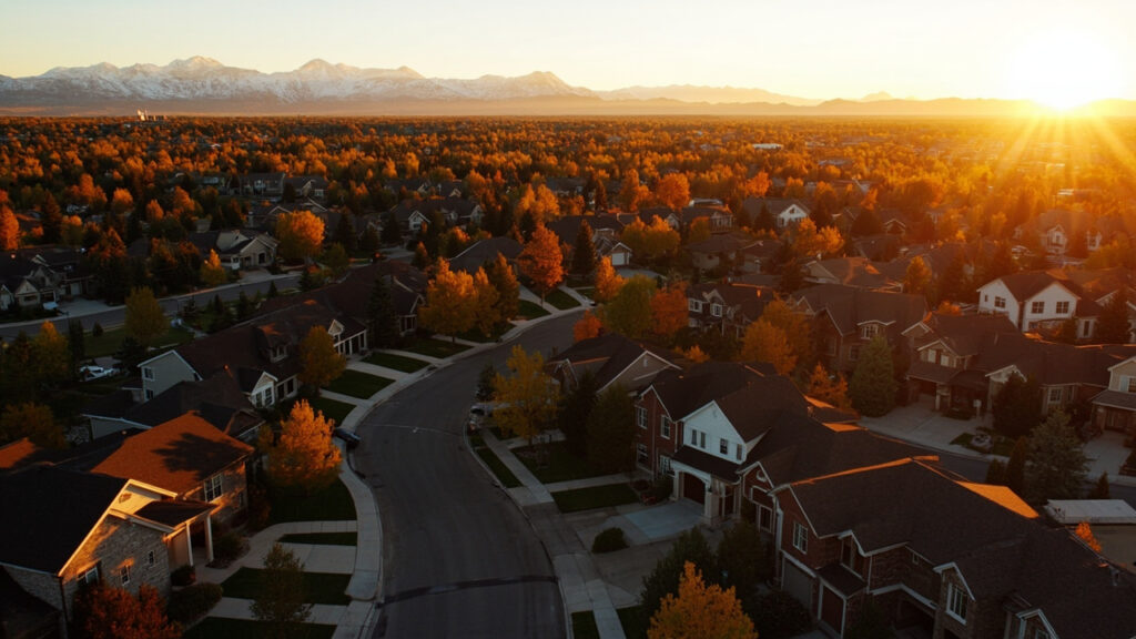 Aerial view comparing Greenwood Village and Cherry Hills Village neighborhoods in South Denver Colorado