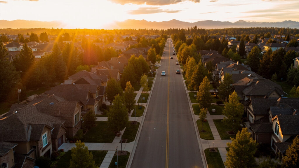 Best private schools in South Denver - neighborhood view with Rocky Mountains