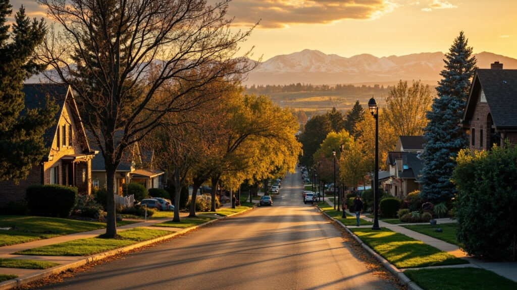 Bonnie Brae vs Platt Park South Denver neighborhood comparison, Colorado Rockies in background