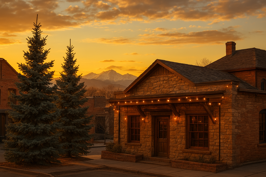Buckhorn Exchange, Denver's oldest restaurant, historic Old West steakhouse near the Rockies at golden hour